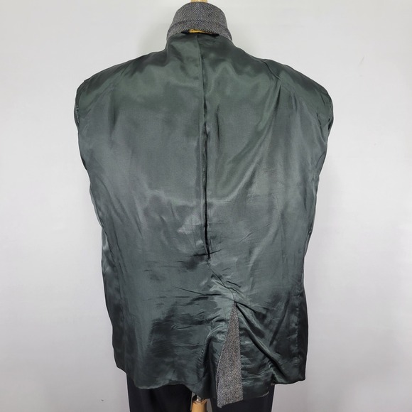 Cricketeer Men's Tweed Sport Coat Two Button Gray Lambs Wool Herringbone 50R‎ - Picture 12 of 16